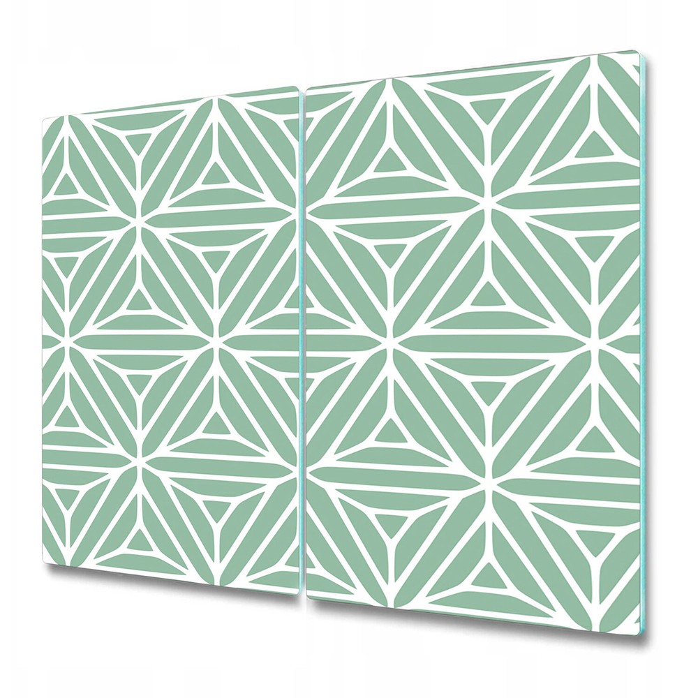 Tempered Glass Cutting Board Modern Green geometric shapes triangles 2x30x52