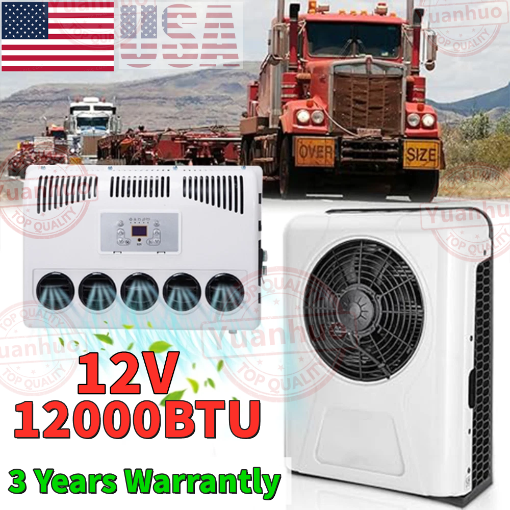 12V 12000 BTU Split AC Kit for Trucks Buses RVs Caravans