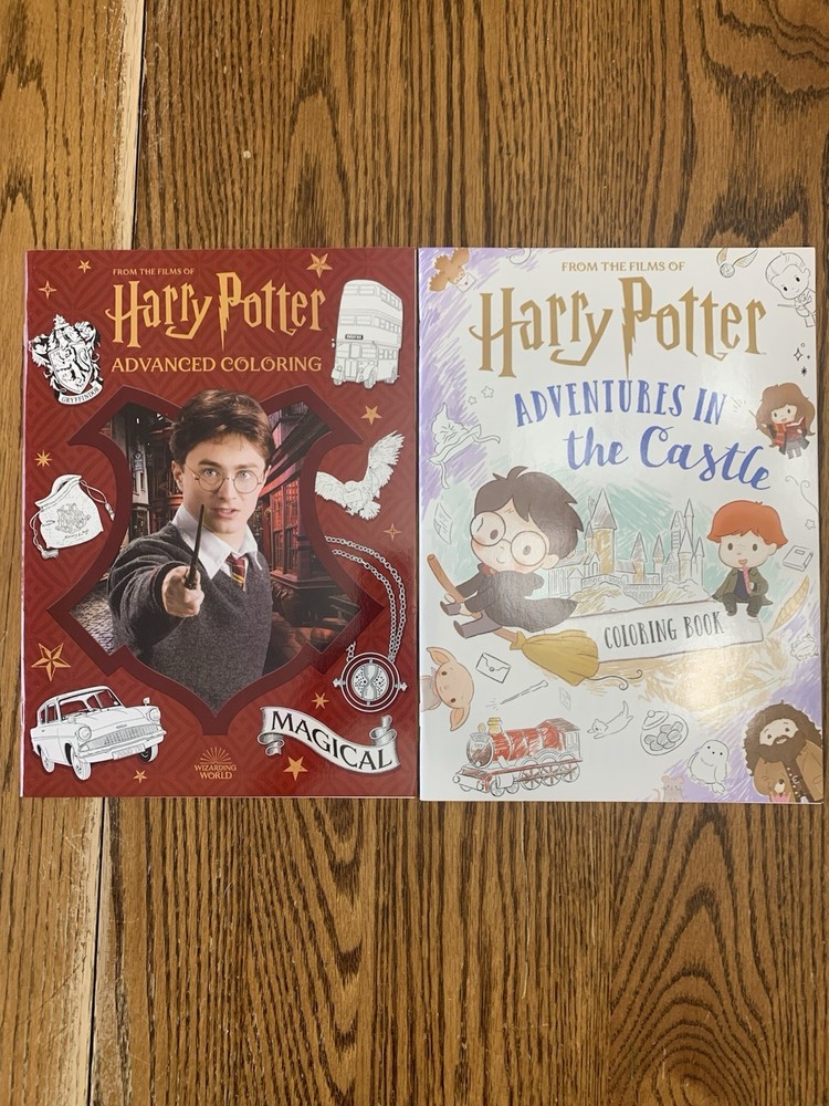 2 Rare Harry Potter Coloring Books; ADVANCED COLORING & Adv. in the Castle