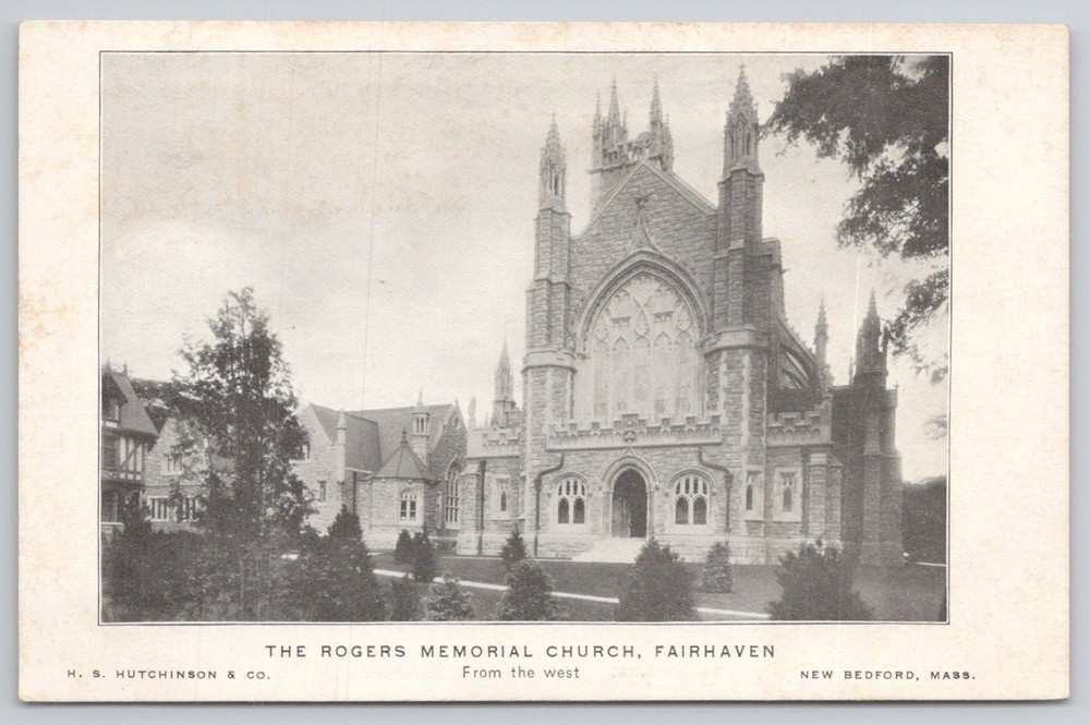 Rogers Memorial Church Fairhaven MA Photo Postcard New Bedford Mass