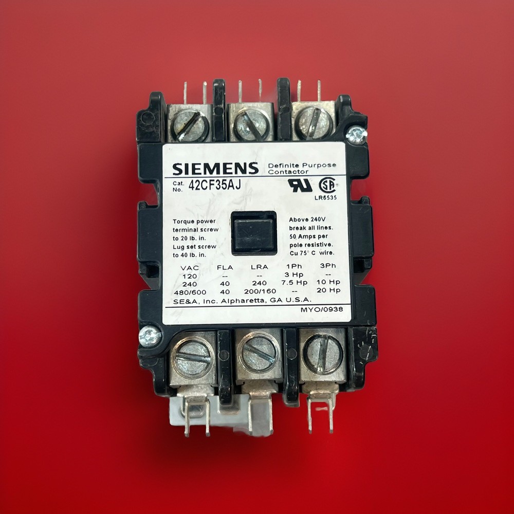 42CF35AJ SIEMENS 3PH Contactor Switch 24V Coil 120/240/480/600V