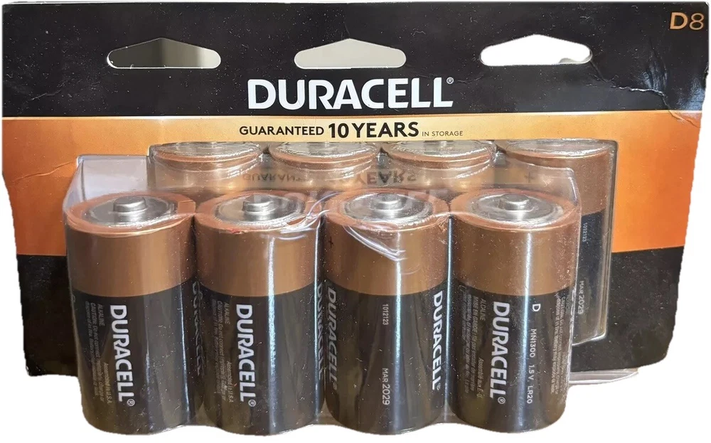 Duracell Coppertop D Alkaline 1.5V Batteries 8 Ct