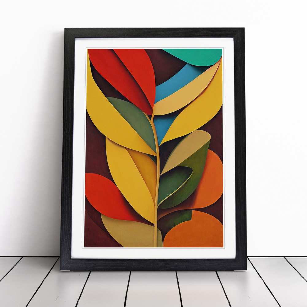 Paper Leaves Abstract Wall Art Print Framed Canvas Picture Poster Decor