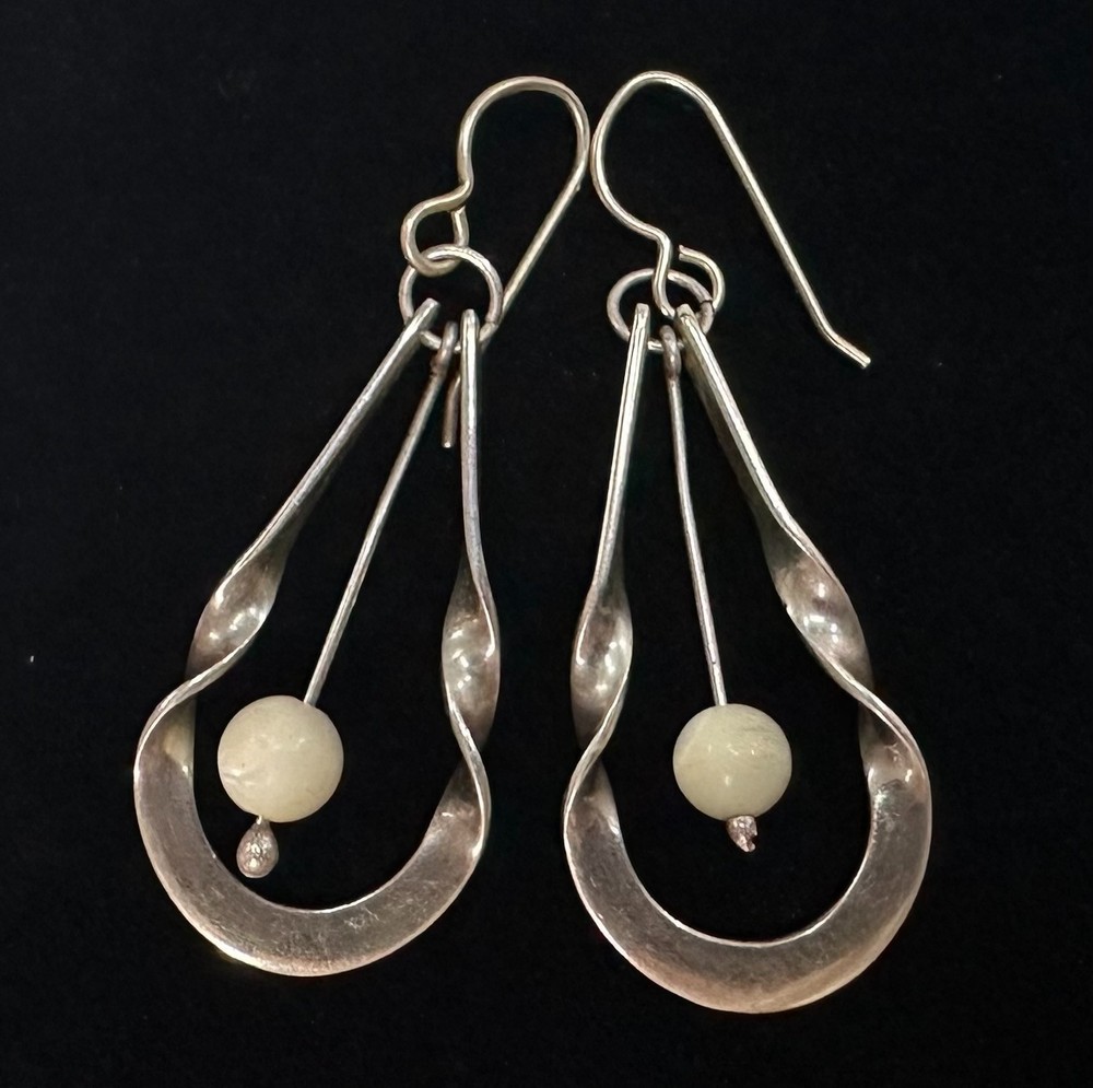 Vintage Dangle Twist Earrings MARKED MEXICO 925 Sterling Silver Jewelry Lot I