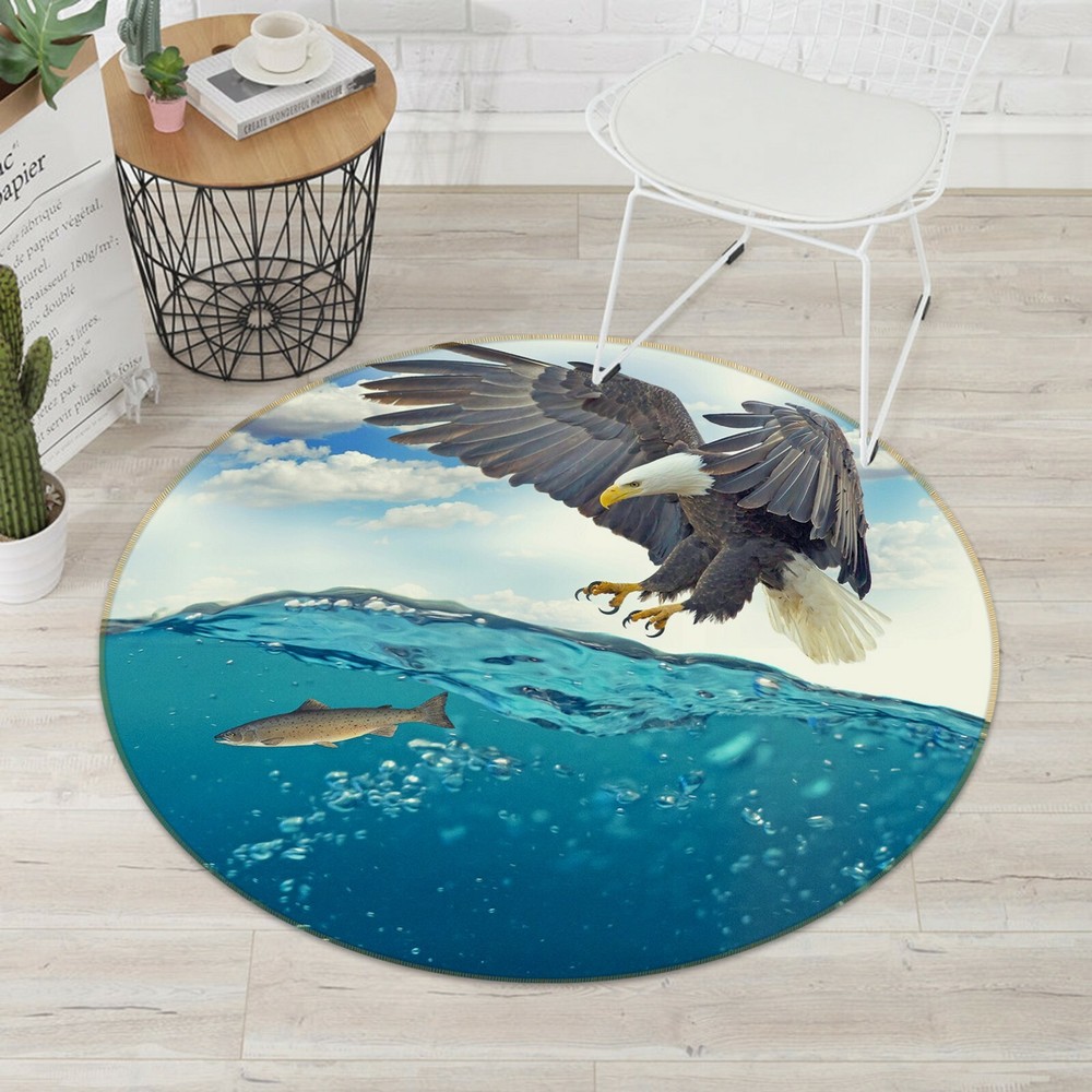 3D Eagle Catches Fish O1832 Animal Non Slip Rug Mat Elegant Photo Carpet Fay