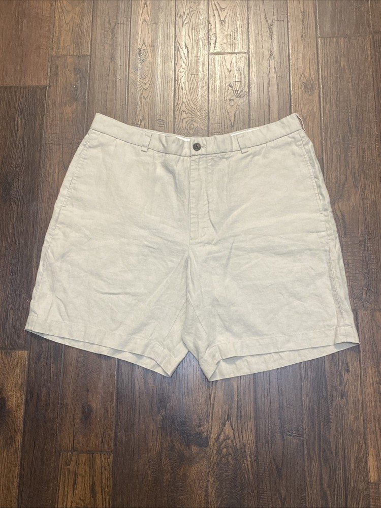 Brooks Brothers 346 Linen Shorts Mens Size: 40 Beige 8” Inseam Boho Golf