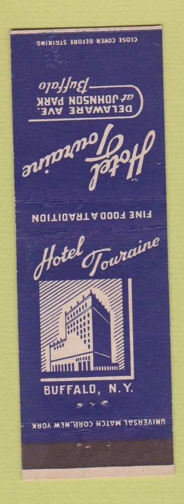 Matchbook Cover - Hotel Touraine Buffalo NY