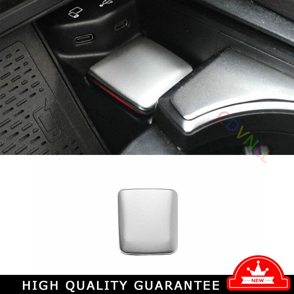 Silver Titanium Cigarette Lighter Panel Trim for 2020-2024 Mercedes GLE GLS
