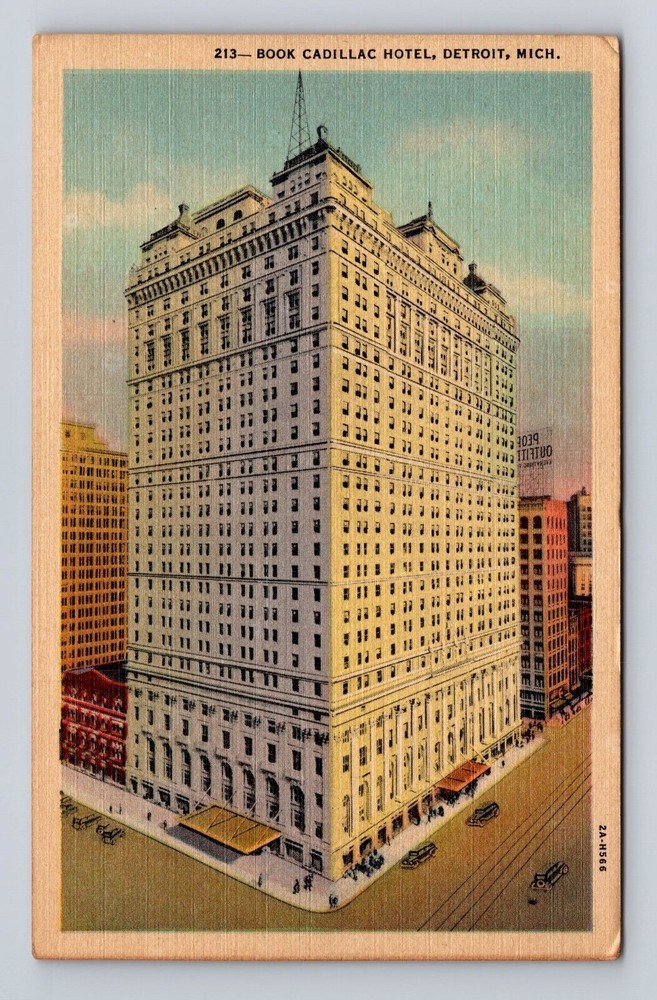 Detroit MI-Michigan, Book Cadillac Hotel, Advertising, Vintage Souvenir Postcard
