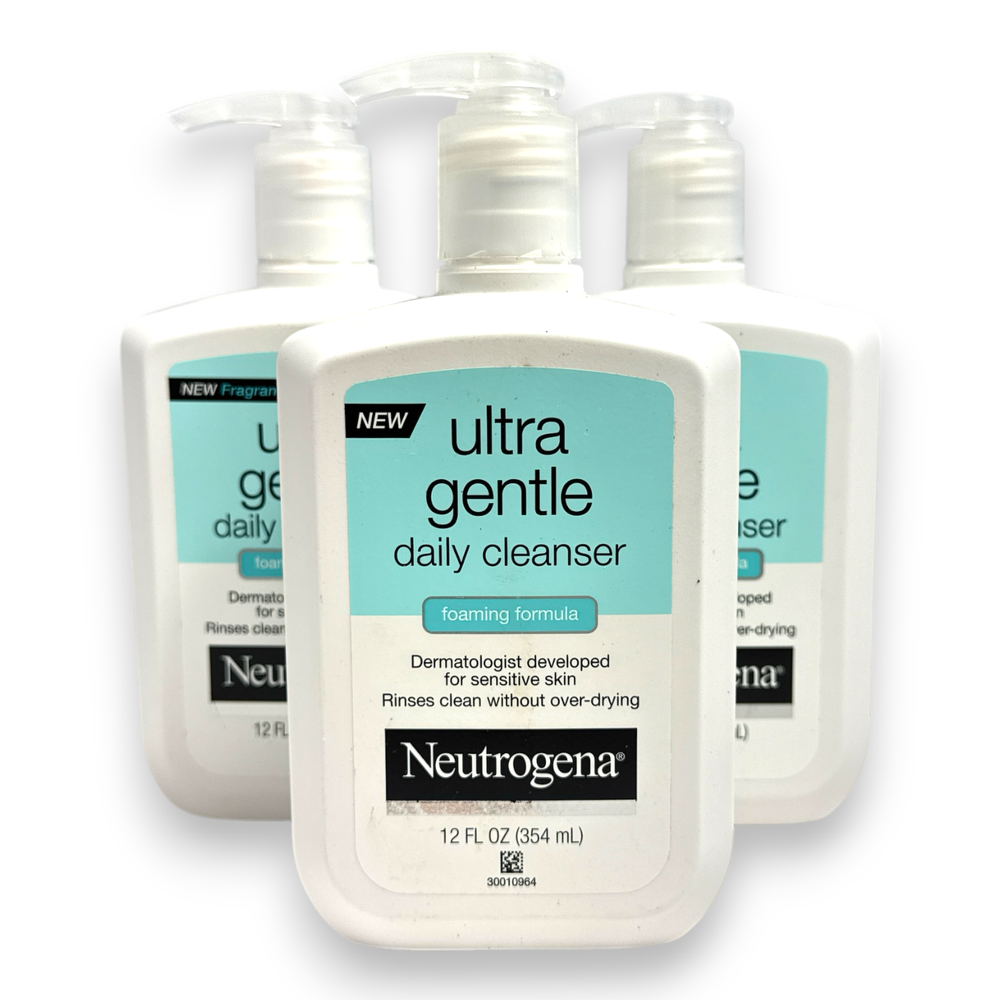 Neutrogena Ultra Gentle Daily Cleanser Foaming Formula 12fl.oz./354ml LOT OF 3