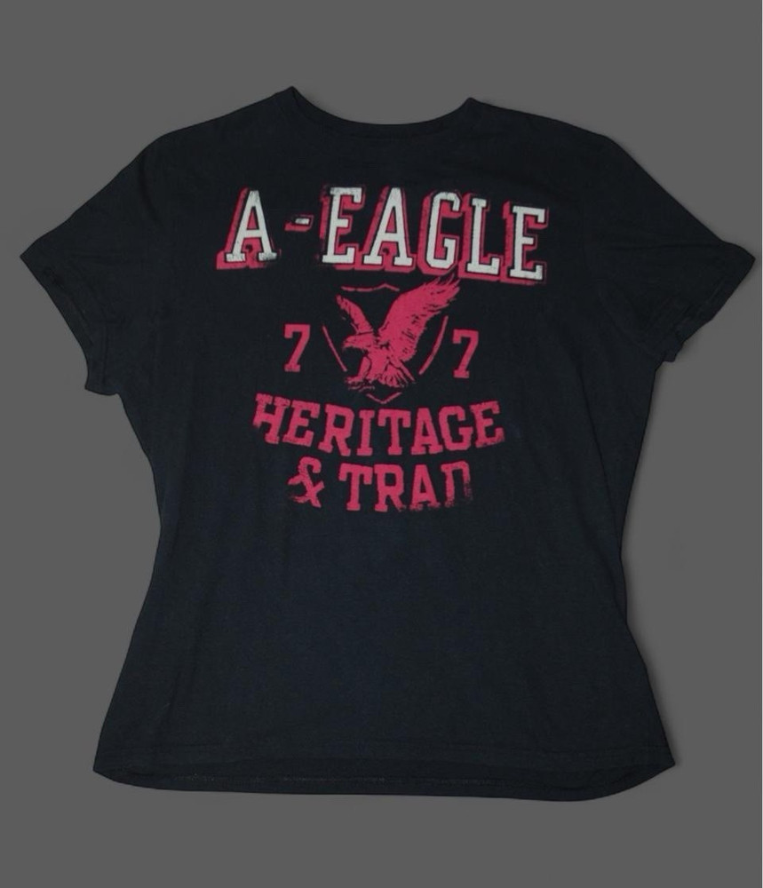 American Eagle Outfitters Logo Graphic T-Shirt Men’s XL Black Crew Neck SS