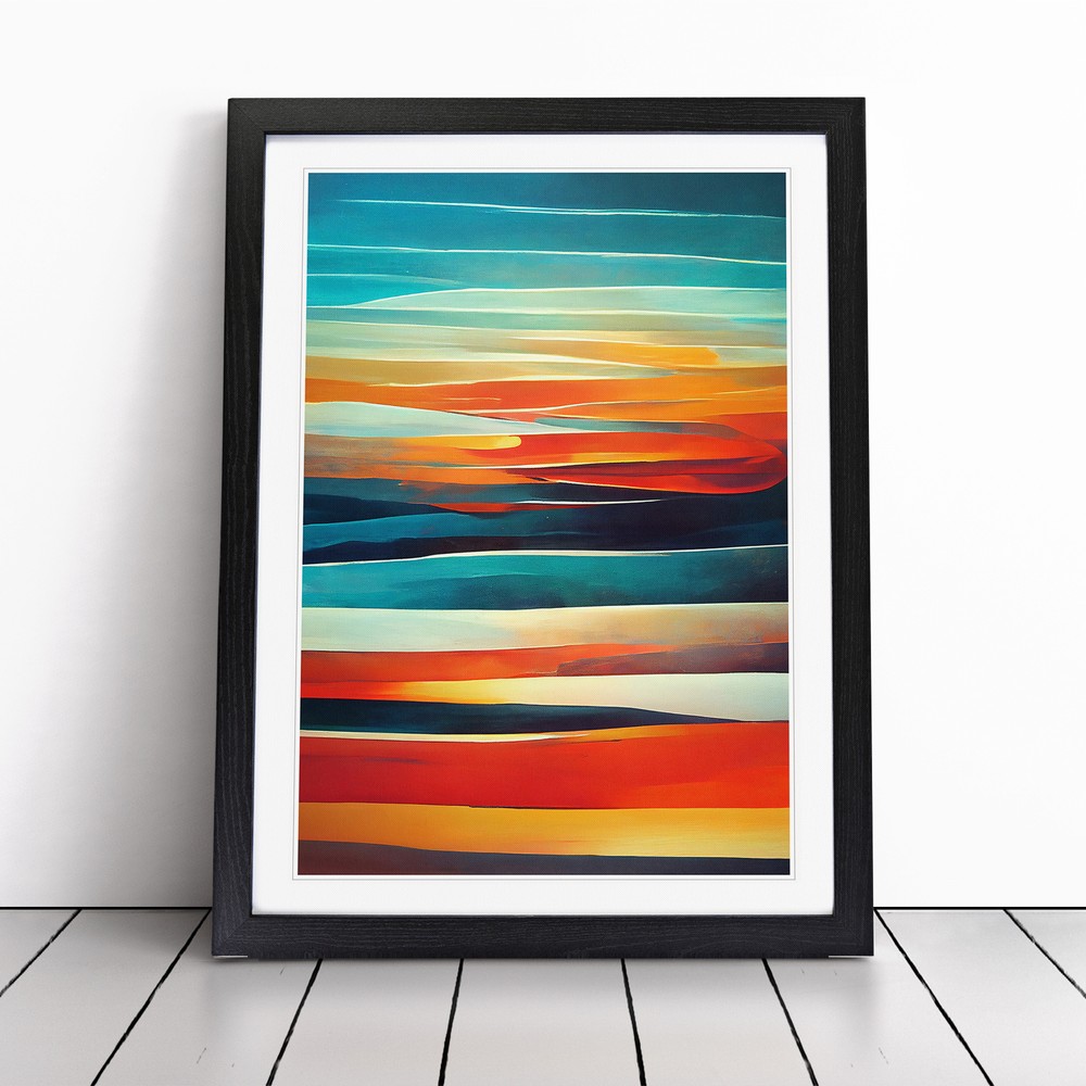 Abstract Sunset No.2 Wall Art Print Framed Canvas Picture Poster Decor