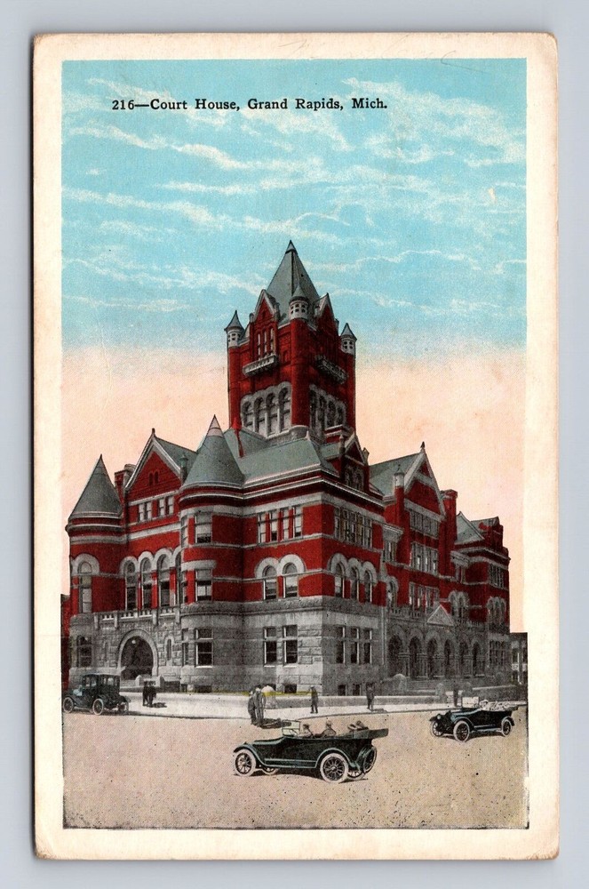 Grand Rapids MI-Michigan, Court House, Antique Vintage Souvenir Postcard