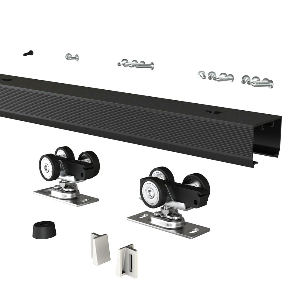 Pocket Door Hardware and Track Set, 48 Inch Sliding Door Aluminium Alloy Rail...
