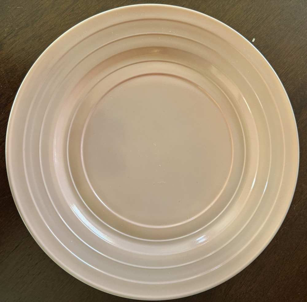 Mid Century Modern Hazel Atlas Moderntone Platonite Pastel Pink 9” Dinner Plate