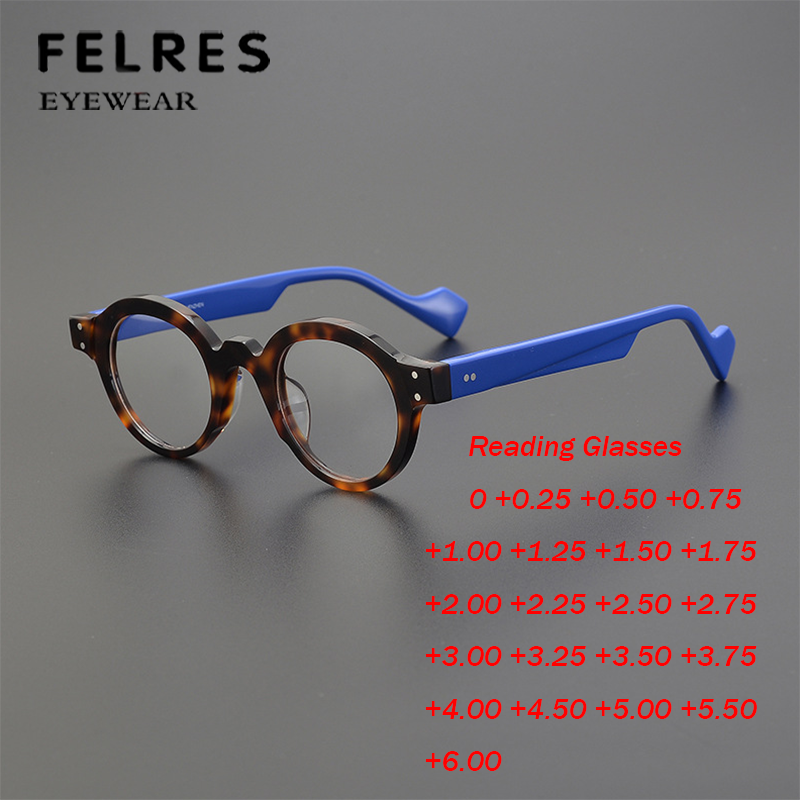 Men Women Round Blue Light Blocking Reading Glasses Clear Lens Fashion Glasses