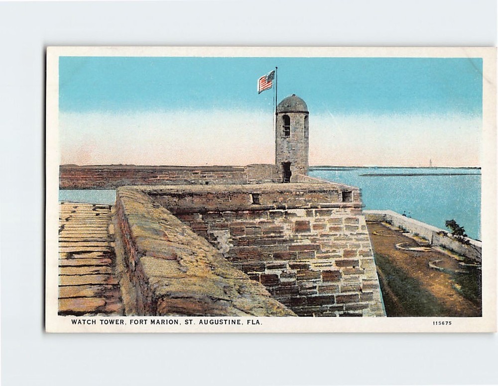 Postcard Watch Tower Fort Marion St. Augustine Florida USA
