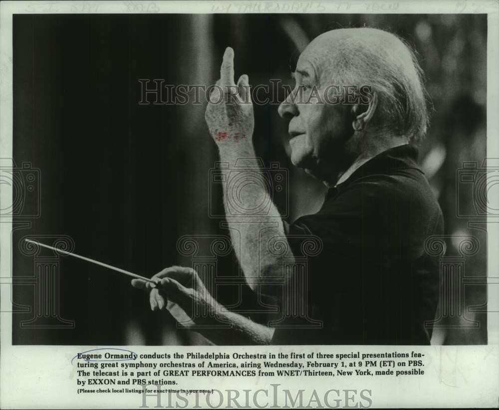 1978 Press Photo Conductor Eugene Ormandy conducts the Philadelphia Orchestra