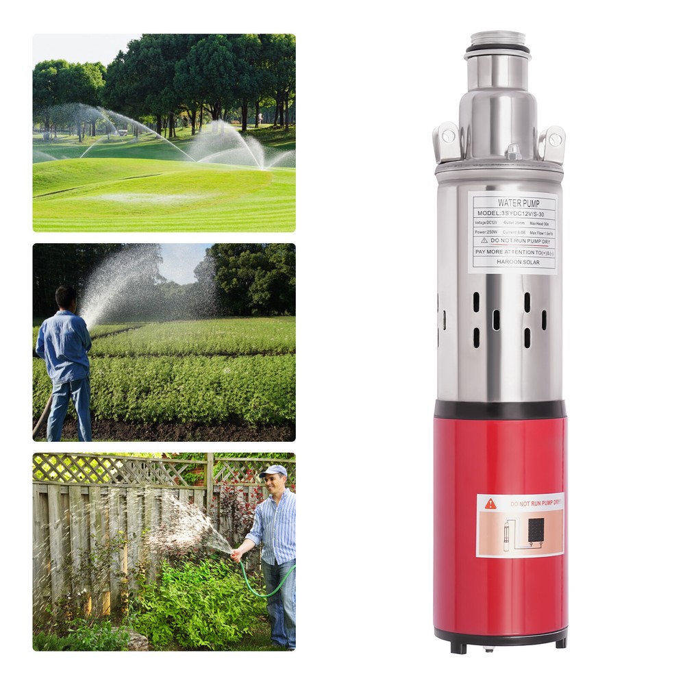 12V DC Submersible Pump Deep Well Water Pump Stainless Steel 12 Volt NEW