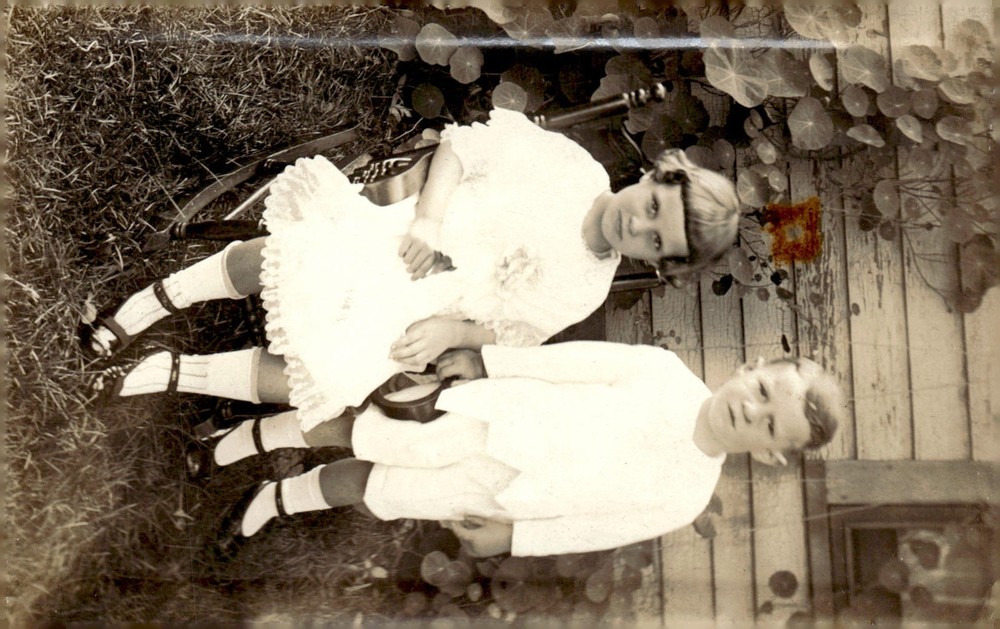 C1910 Martha & Jake Children Portrait Edwardian Fashion RPPC Photo Postcard