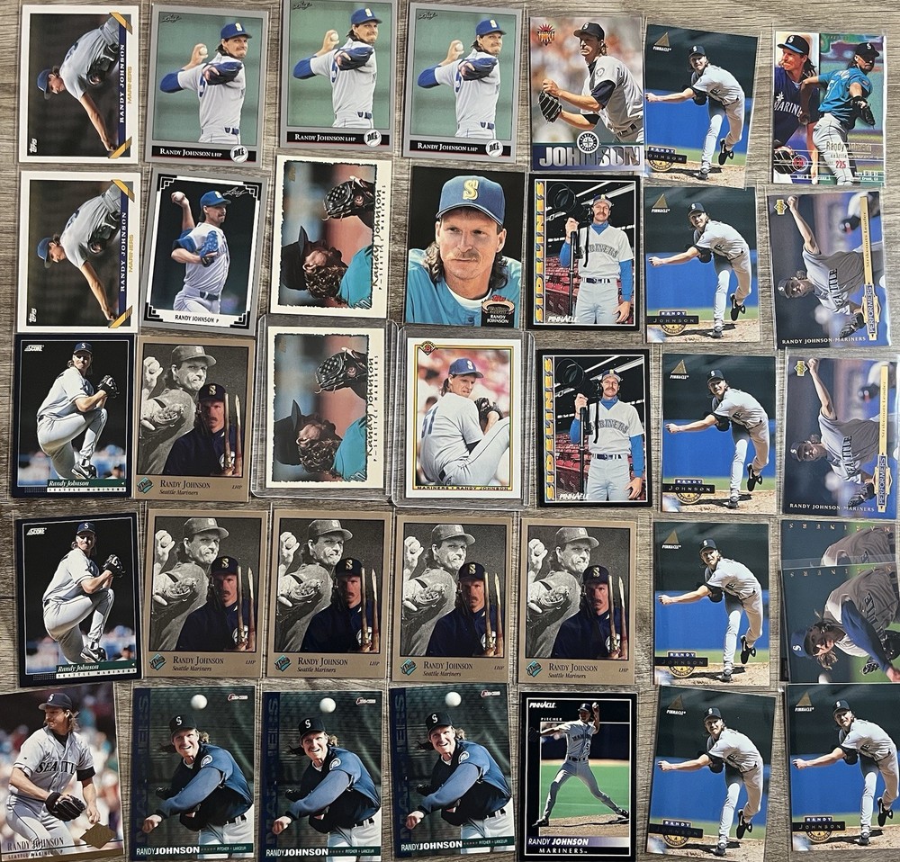 HOF Randy Johnson 36 Card Lot. All Cards Come With Top Loaders Or Sleeves