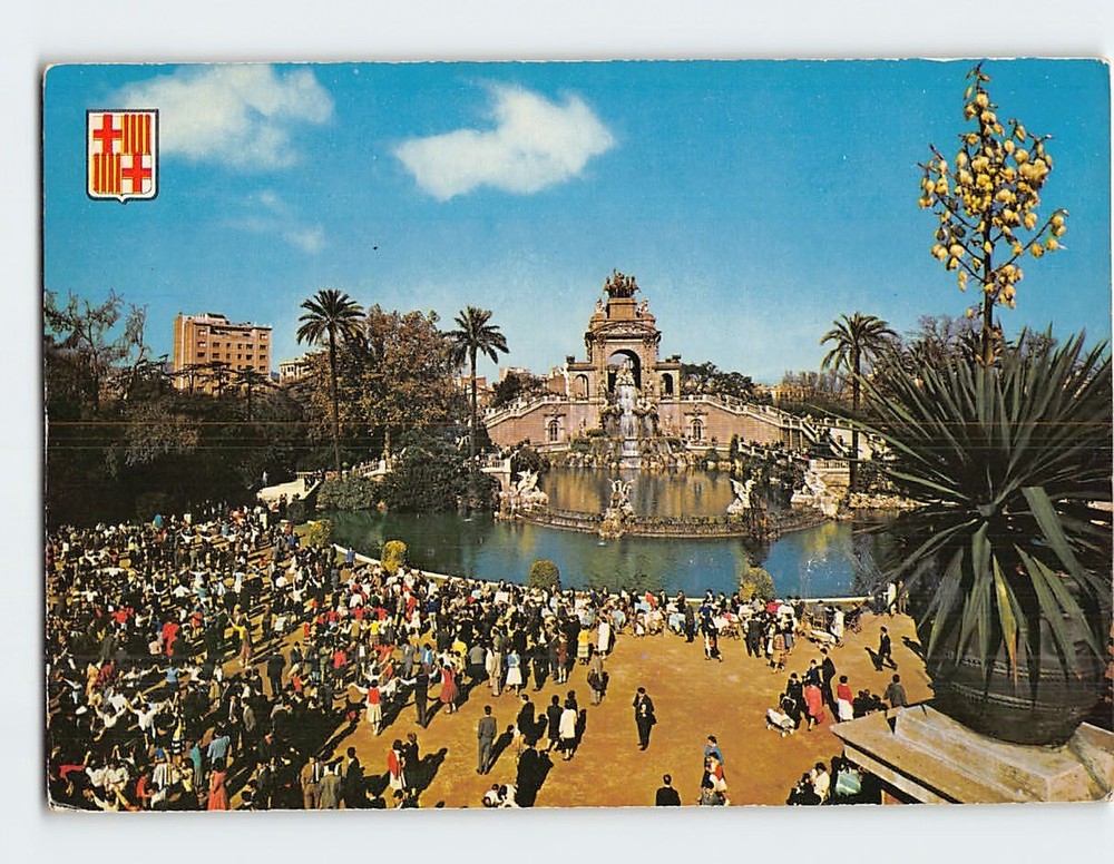 Postcard Cascade Citadel Park Barcelona Spain