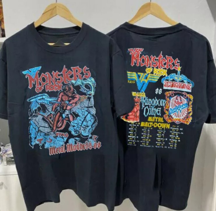 1988 Monsters Of Rock Cotton Black Unisex T-shirt