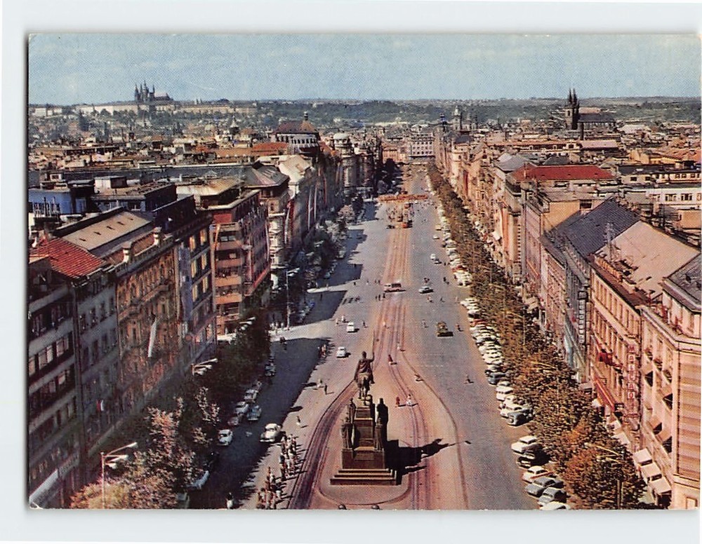 Postcard Wenceslas Square Prague Czech Republic