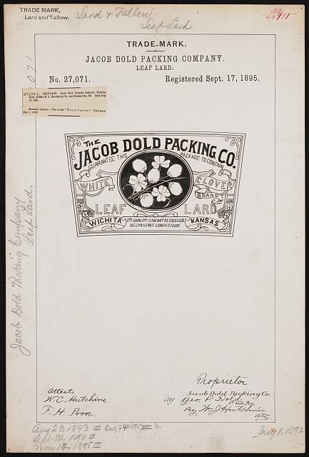 Photo:Jacob Dold Packing Company for White Clover Brand Leaf Lard
