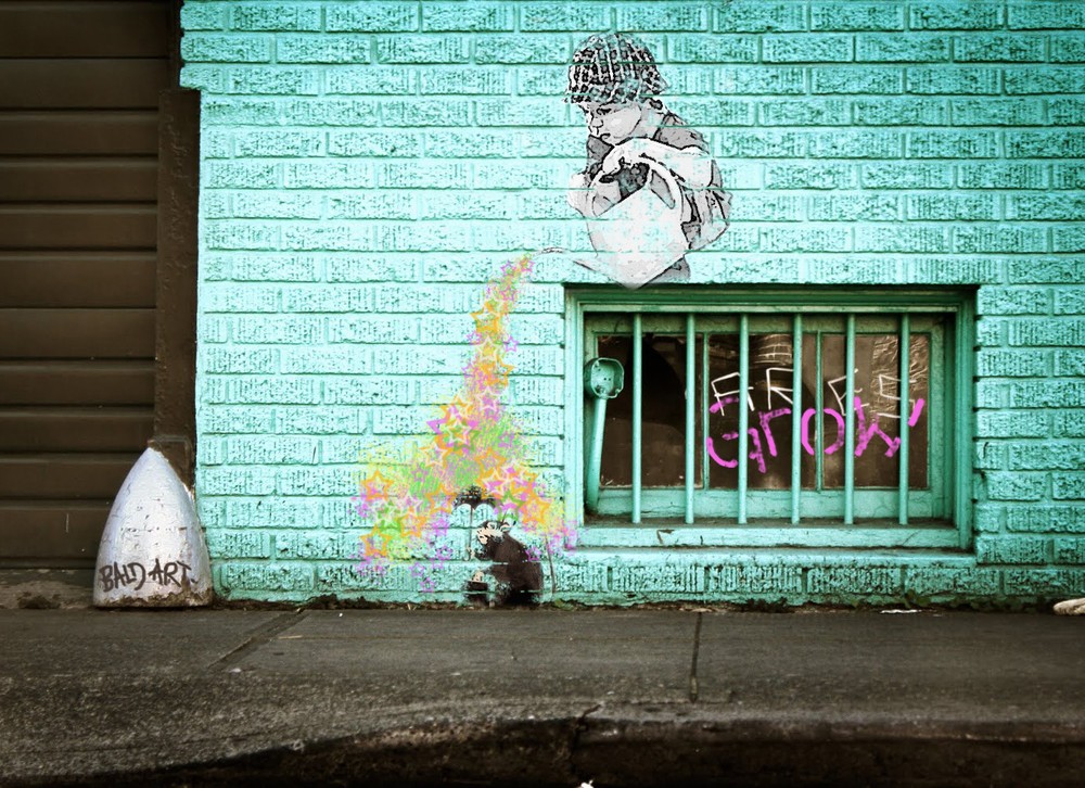 A3 SIZE CANVAS PRINT street  ART PAINTING ANDY BAKER urban street