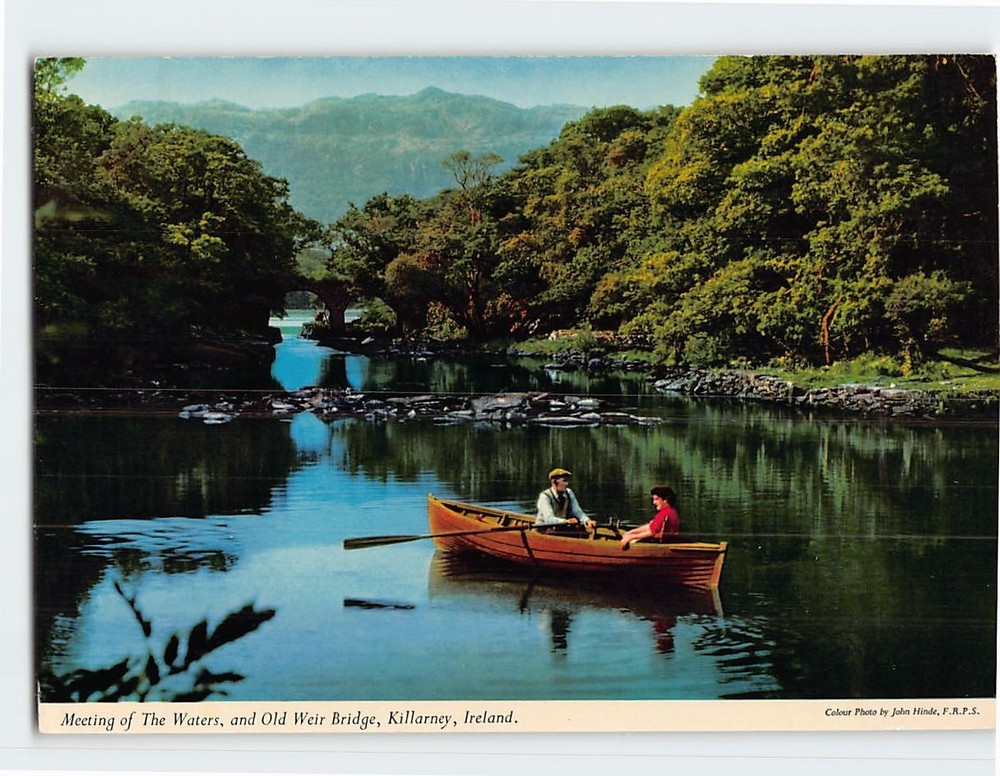 Postcard Meeting of The Waters and Old Weir Bridge Killarney Ireland