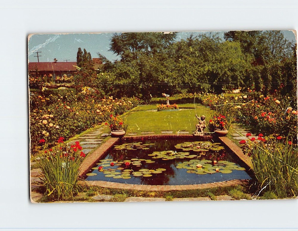 Postcard Water Lily Pool Lambert Gardens Portland Oregon USA