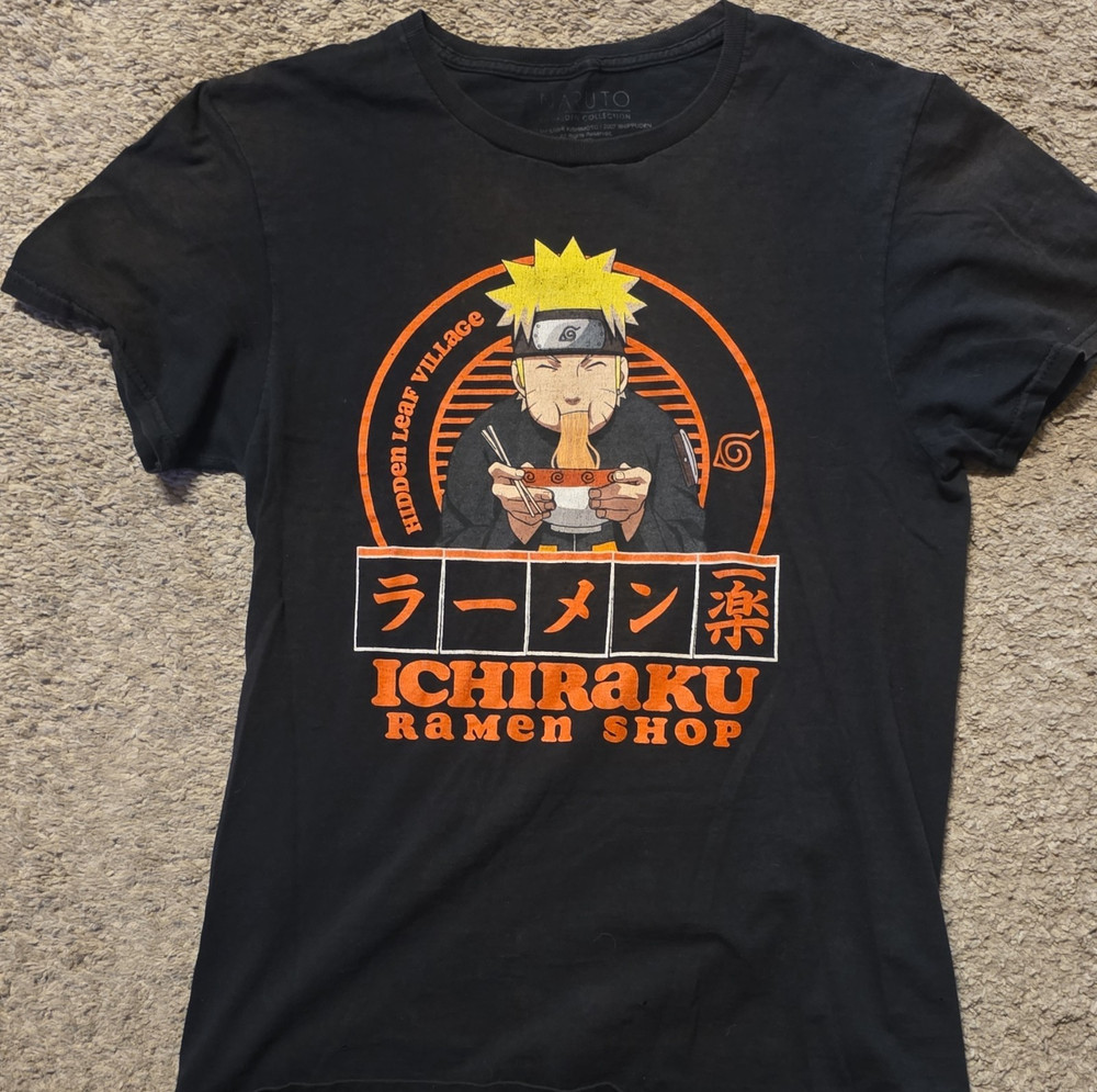 Naruto Shippuden Ichiraku Ramen Shop Men's Black Graphic T-Shirt Size S