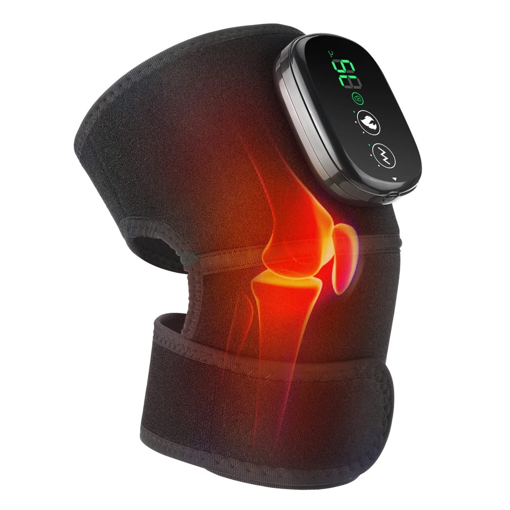 Cordless Heated Knee Massager Brace Wrap with Pain Relief