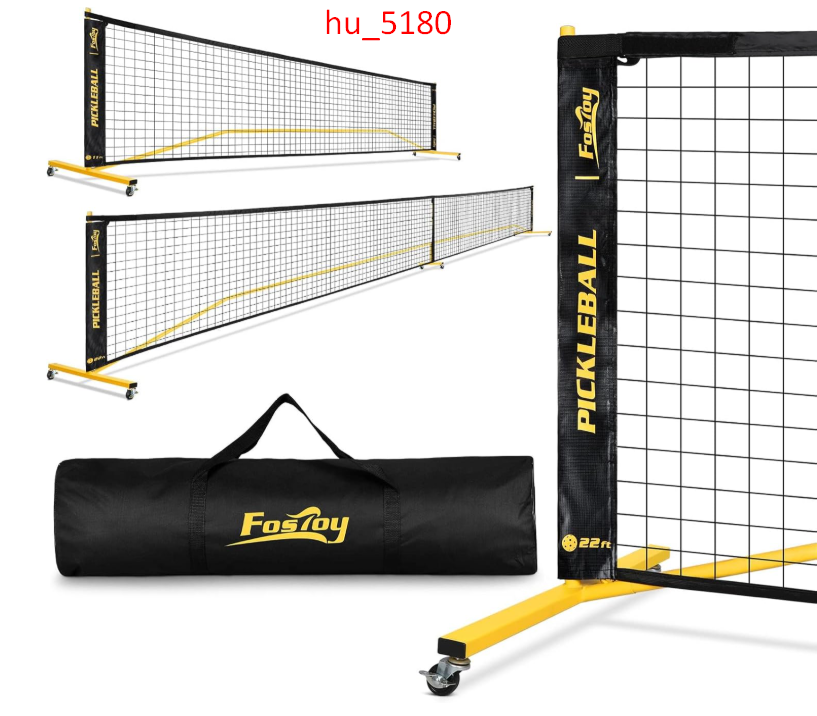 Portable Pickleball Net Set with Wheels, Regulation Size 22 FT &Half Court 11 Ft
