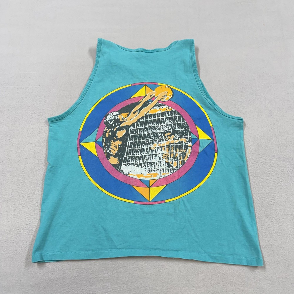 Vintage Hobie Shirt Mens Large Blue Volleyball Graphic Tank Top USA Surf 80s