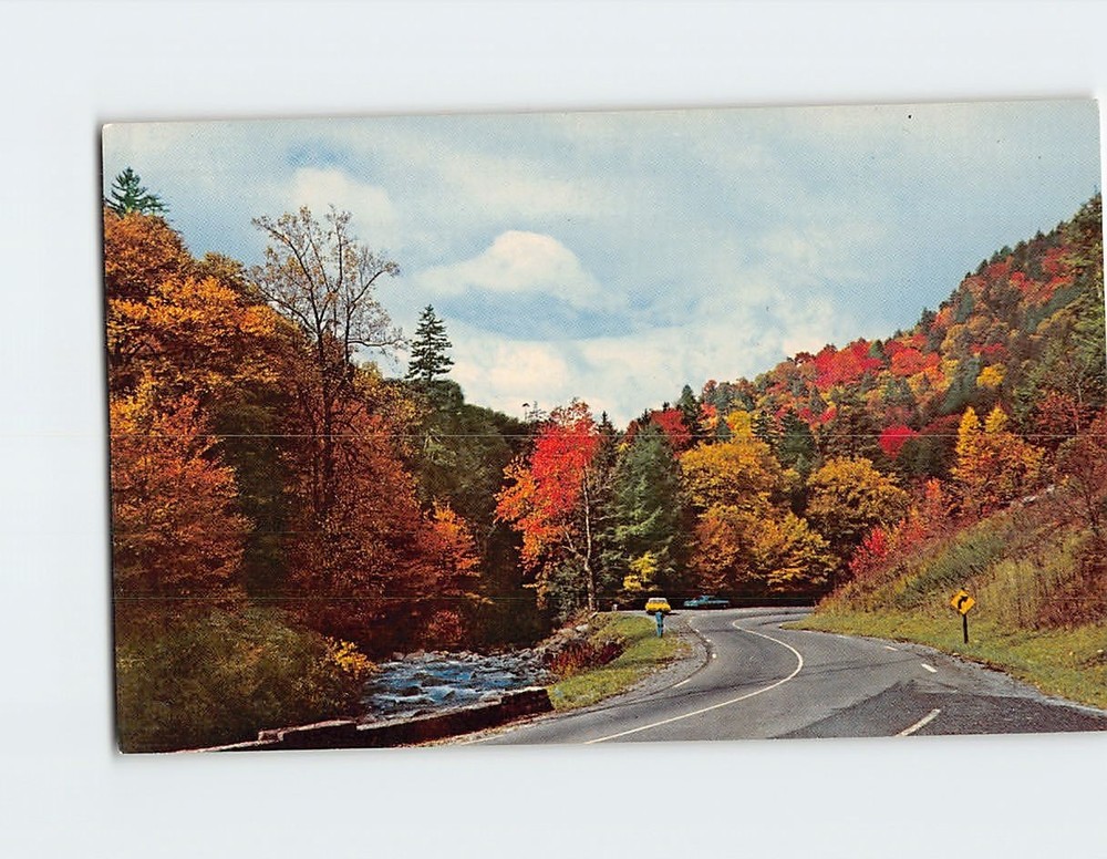 Postcard Autumn Scene Transmountain Highway Great Smoky Mountains National Park