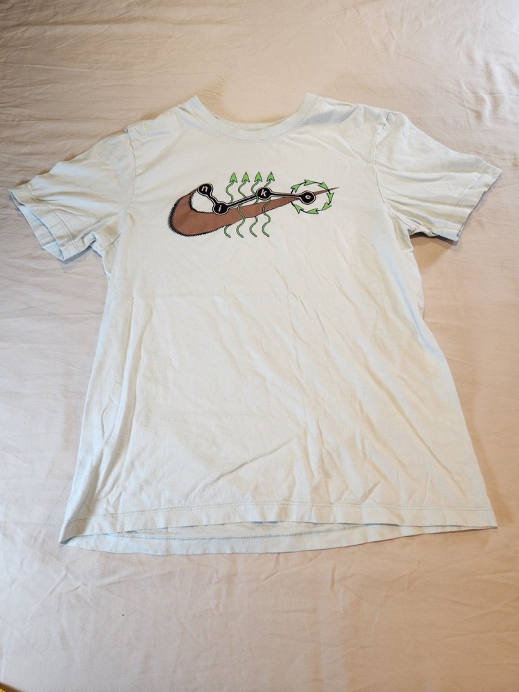 Nike The Nike Tee Light Blue Men's Graphic Print Short Sleeve T-Shirt