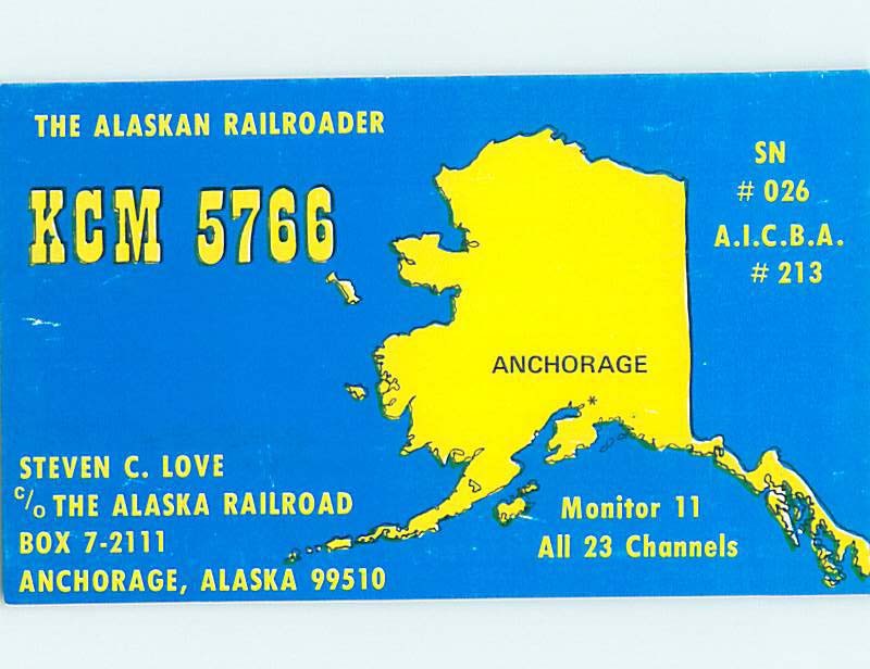 Pre-1980 RADIO CARD - CB HAM OR QSL Anchorage Alaska AK m/09 AH1417