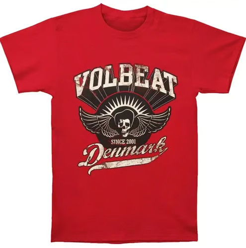 Volbeat Rock Band T-Shirt Red Short Sleeve All Sizes