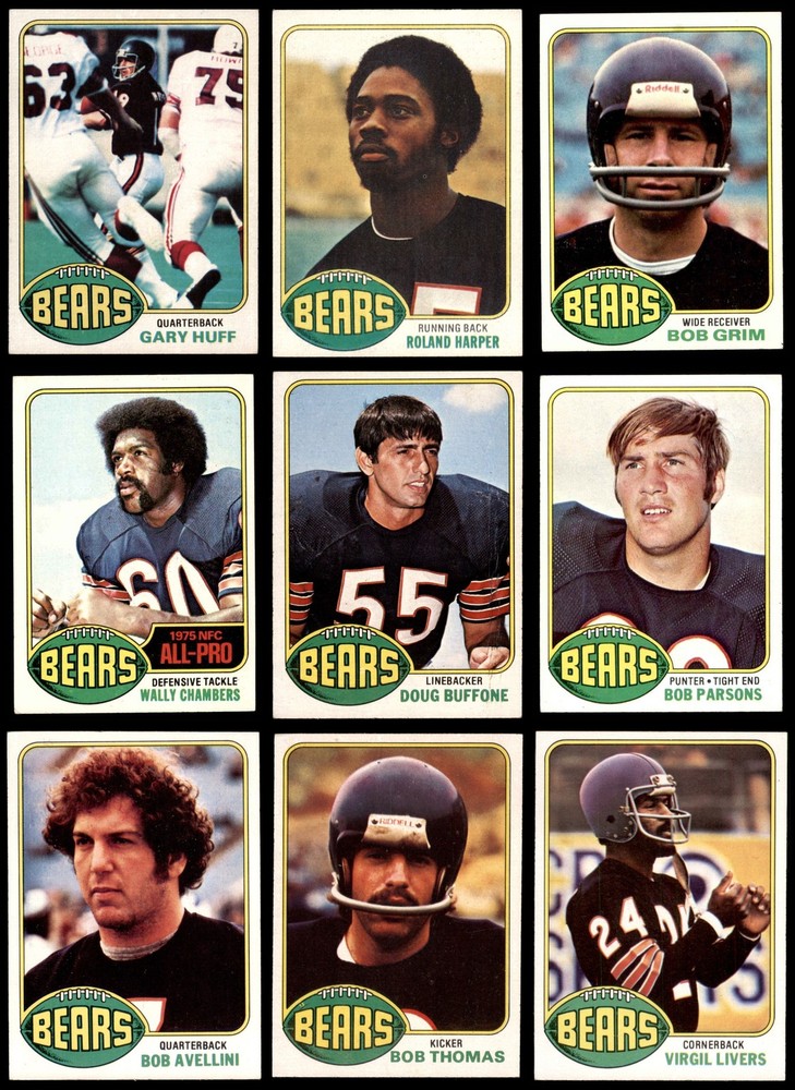 1976 Topps Chicago Bears Team Set 5 Cards in EX Condition 6910044