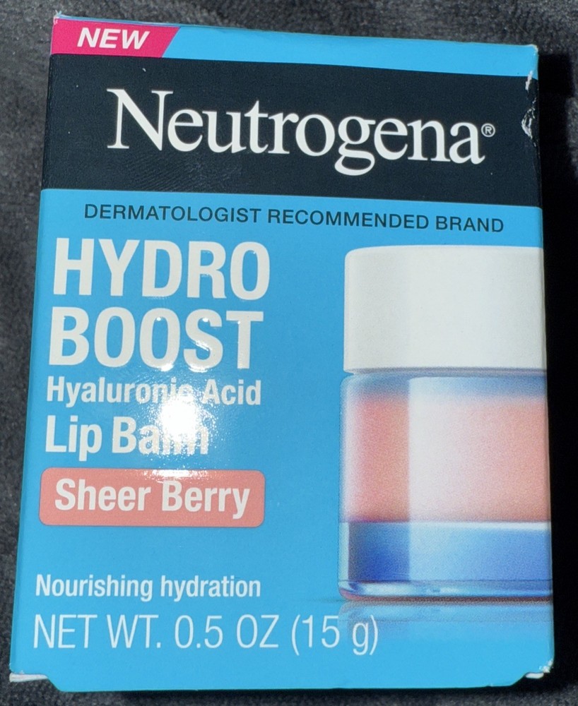 Neutrogena Hydro Boost Hyaluronic Acid Lip Balm Sherry Berry New In Box 0.5 Oz-image