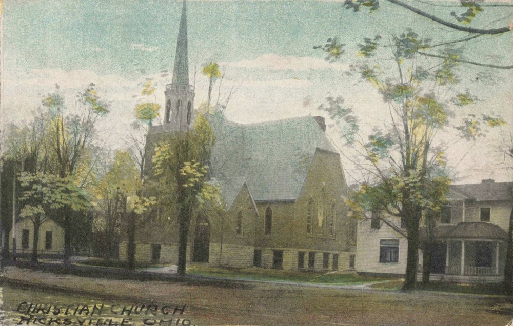 Christian Church Hicksville Ohio OH Dirt Road c1910 Postcard