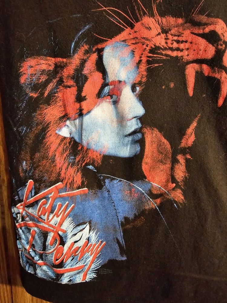 Katy Perry Womens Black Logo Graphic Short Sleeve Tee Medium