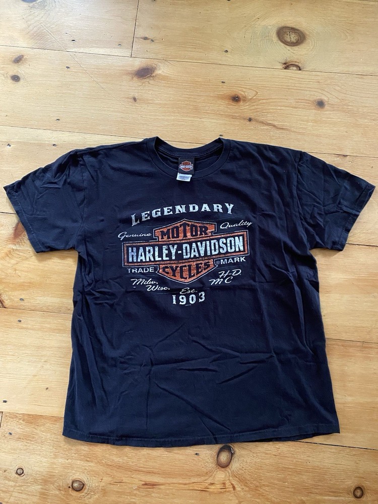Harley-Davidson Vintage Biker T Shirt Xl West Palm Beach Florida Y2K Moto Black