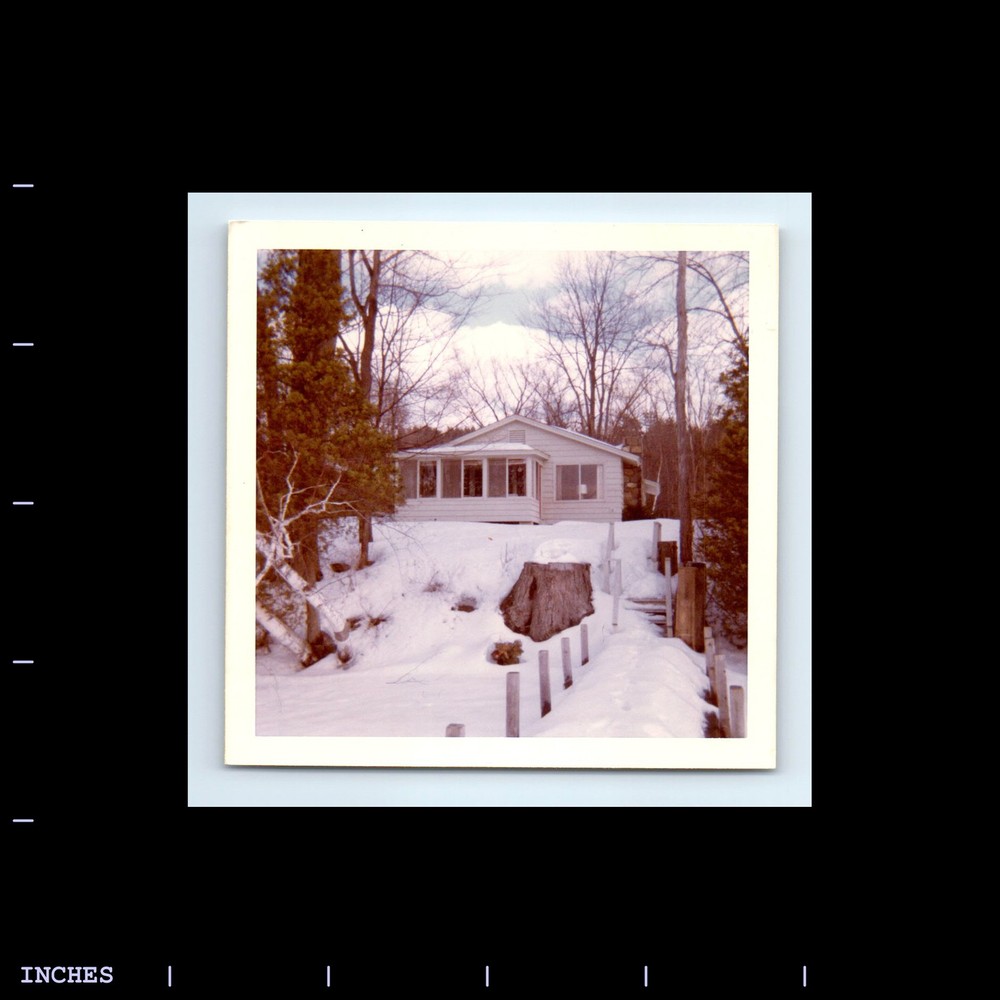 Square Color Photo HOUSE IN SNOW WINTER SCENE