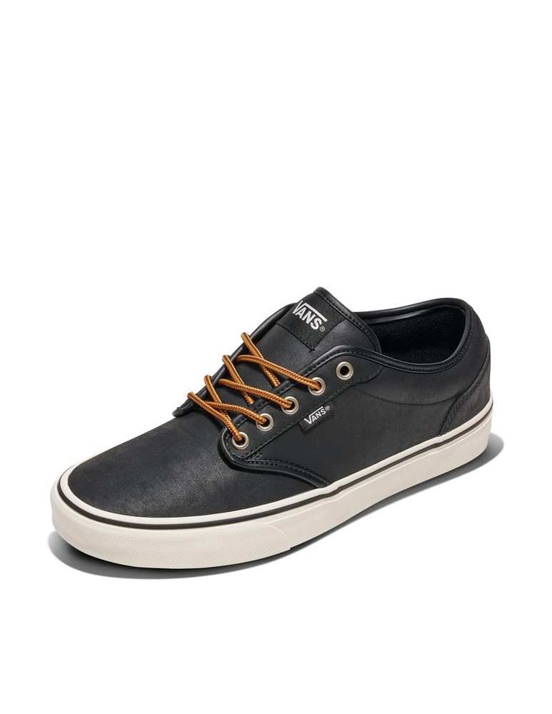 Vans Men's Atwood Shoe | Low-Top Fashion 12, Leather Black/Marshmallow