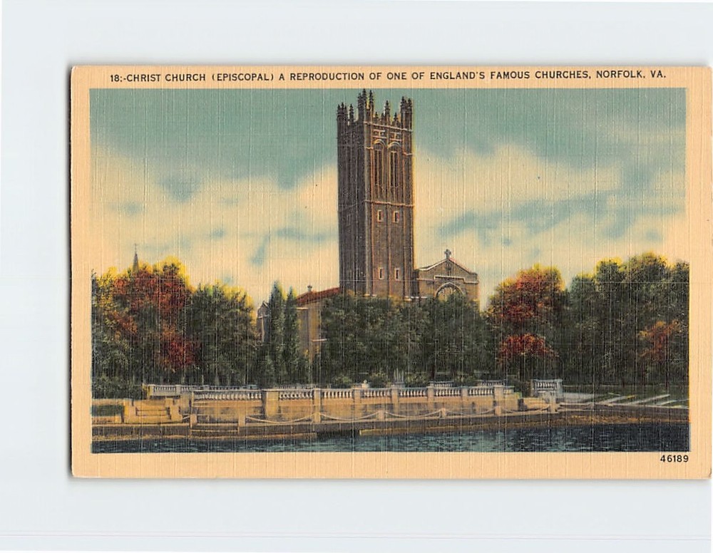 Postcard Christ Church (Episcopal) Norfolk Virginia USA
