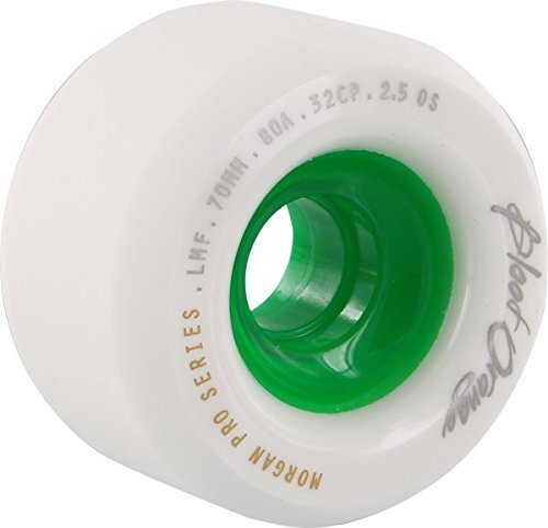 Blood Orange Morgan 70mm 80a White/Green Longboard Wheels (Set of 4)