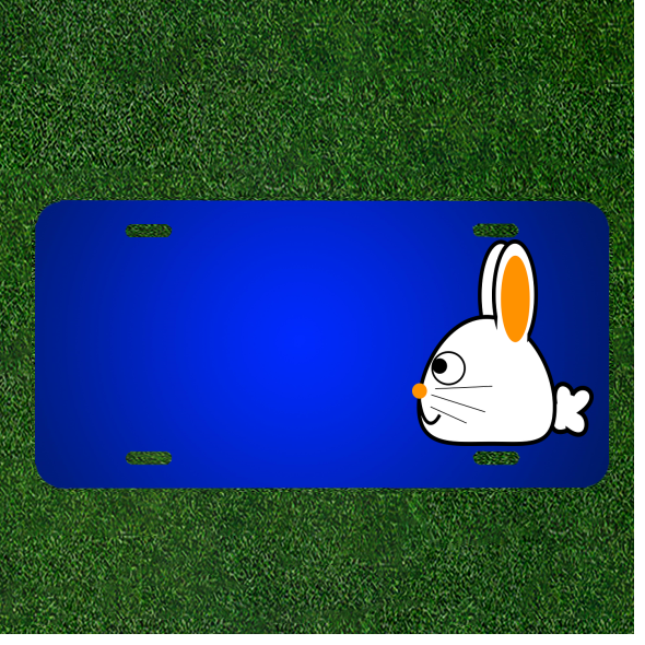 Create A Unique Custom License Plate Featuring Names And A Charming Bunny Rabbit Cartoon Design